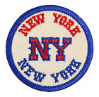 New York New York Embroidered Patch - Natural Denim/RBlue Iron-On Sew-On Jacket