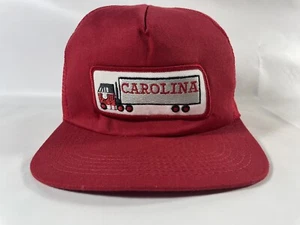 Vintage Red Carolina Freight Trucking Snapback Patch Trucker Hat Made In USA - Picture 1 of 9