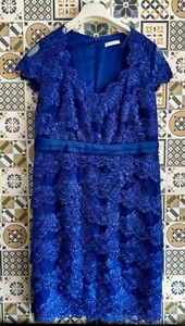 Jaques Vert Petite Damas Noche Cóctel Vestidos Talla 14 Azul Real Encaje - Imagen 1 de 16
