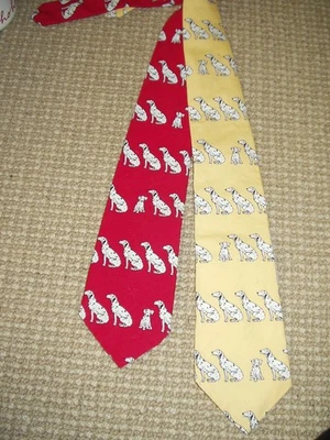 DOS Corbatas Gallo Vintage "Puppy Love" Perros Dálmatas - Algodón - Hechas en EE. UU. Foto 1 de 3