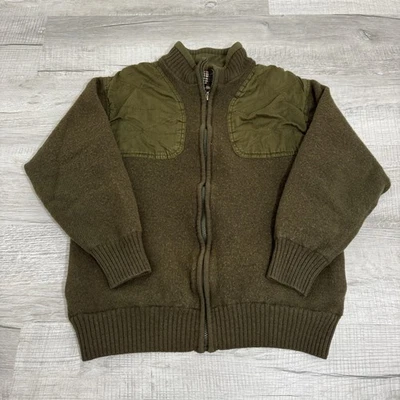 Orvis Olive Green Full Zip Up Wool Blend Sweater Plaid Lined Mens Medium - Image 1 of 4