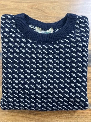 Vintage LL Bean Norwegian Birdseye Fisherman Sweater L Original Preppy - Image 1 of 4