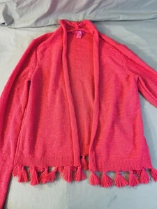 Lilly Pulitzer Faretta Open Tasseled Cardigan Size Medium - Picture 1 of 7