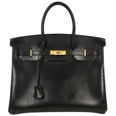 Bolso de Mano Hermes Caja Negra Becerro Birkin 35 3□G 125518 Foto 1 de 4