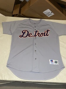 Authentic Russell Detroit Tigers Jersey Gray Sewn Clean Mens 48 MLB Vintage Usa - Picture 1 of 7