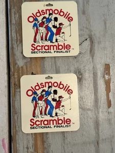 Set of (2) Vintage 1980’s Oldsmobile Scramble Sectional Finalist - Golf Bag Tags - Picture 1 of 8