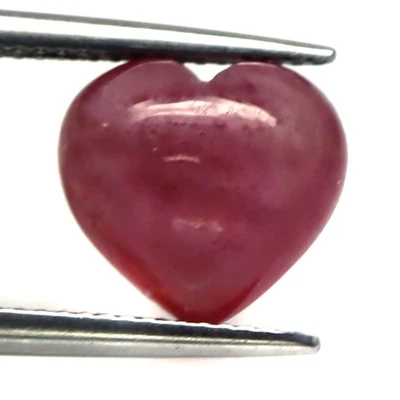 6.20 CT. Heated Red Ruby Madagascar Heart Cabochon 10 x 11 MM. - Image 1 of 4