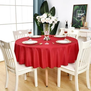 Red Round Tablecloth Waterproof Stain Resistant Wrinkle Free Table Cloth 210G... - Picture 1 of 9