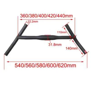 New Carbon Fiber H Handlebar Big Flare Bar Cycle Cross Road MTB Bike Handlebars - Picture 1 of 15
