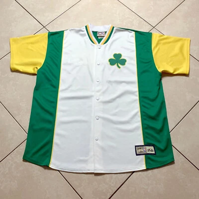 Vintage Majestic Hardwood Boston Celtics Colorblock Sewn Warm Up Jersey 2XL VTG - Image 1 of 4