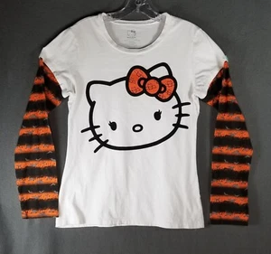 Hello Kitty T Shirt XXL Halloween Theme w/ Bats On Long Sleeves See Photos - Picture 1 of 6