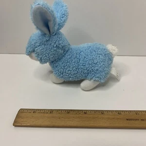 Pequeño animal de peluche conejo azul/blanco - Imagen 1 de 6