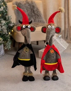 Weihnachten Ratte Plüsch Deko Fledermaus Superheld Figur weich groß stehend Xmas - Bild 1 von 43