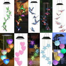 Solar Color Changing LED Wind Chime Garden Yard Hanging Light Walkway Lamp Decor