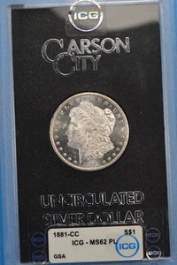 1881-CC $1 Morgan Silver Dollar Carson City ICG MS62 PL ~ GSA HOARD ~ PROOF LIKE - Picture 1 of 10