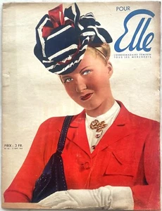 Pour ELLE n° 56 du 3 Septembre 1941 ancienne revue de mode couture pour femme - Picture 1 of 3