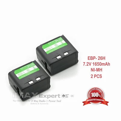 2x 7.2V 1650mAh NiMh Battery for Alinco EBP-20N, EBP-24N, EBP-26N, DJ-180 - Image 1 of 4