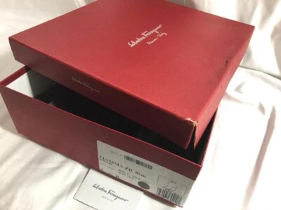 Auténticos Salvatore Ferragamo Zapatos Vacíos Caja de Regalo Rojo 12" x 12.5" x 4.5" Foto 1 de 4