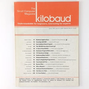 Kilobaud Magazine, January 1978 - Vintage Computing, BASIC, TRS-80, Reviews - Picture 1 of 11