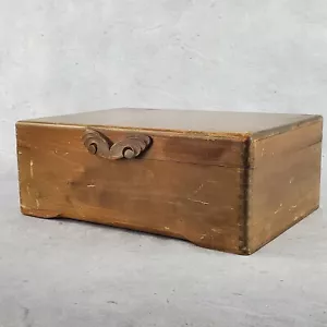 Scatola gioielli vintage in legno - originale vecchia fatta a mano - Foto 1 di 18