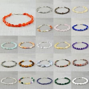 Natural Dendrite Opal Citrine Amethyst Moonstone Rose Quartz Beads Bracelet - Picture 1 of 23
