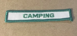 Camping Tab Patch Green White. 3.75” X .75” - Picture 1 of 1