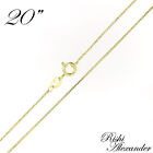 925 Sterling Silver Gold-Plated BOX Chain Necklace Vermeil .8mm Stamped 925