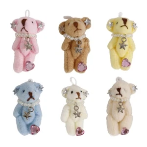 Plush Bear Shape Dolls Keychain Pendant Keyring Charm Backpack Pendant - Picture 1 of 13