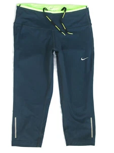 Nike Skinny Running Workout Yoga Legging Women Sz XS Navy Blue Tights Drawstring - Picture 1 of 9