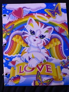 Lisa Frank Chrissy Angel Kitty Wings Rainbow 2 Pocket Folder Used 2005-06 HTF