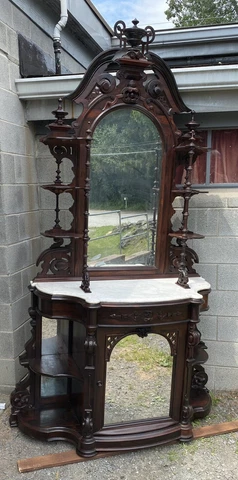 ROSEWOOD ROCOCO MARBLE TOP ETAGERE Cover