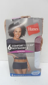 Hanes Women's Comfort Flex Fit Seamless Boy Shorts 6 Pack 2XL, New in Box - Picture 1 of 3