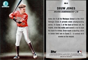 Bowman Chrome Druw Jones #BS-2 2023 Spotlight Refractor Diamondbacks #1 Prospect - Imagen 1 de 3