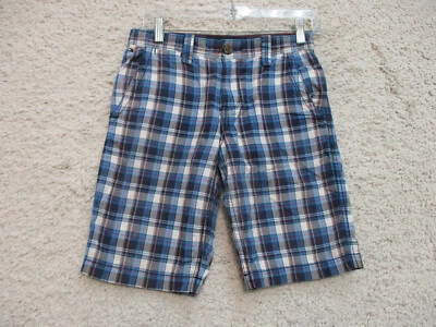 Tommy Hilfiger Shorts 14 Boys Youth Size Blue Plaid Chino Pockets Casual Cotton - Image 1 of 4