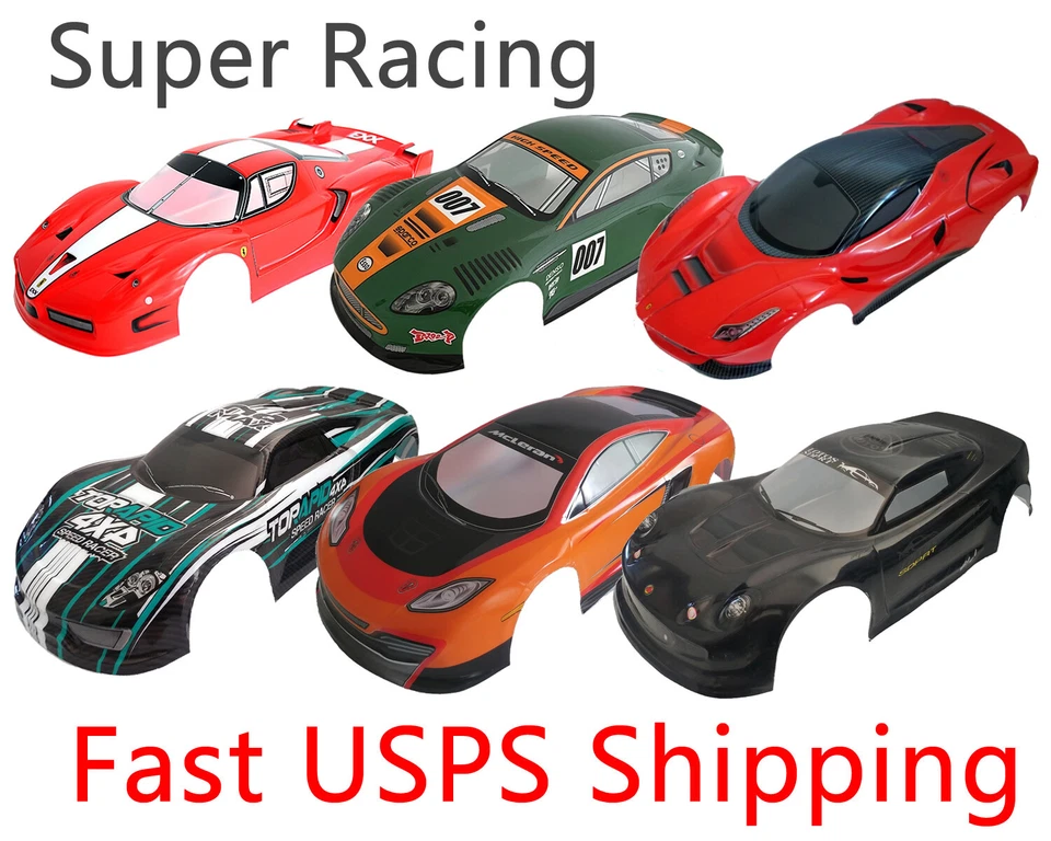 Carrocería de coche de carreras Super Touring precortada pintada 1/10 RC 190 mm con alerón Foto 1 de 4