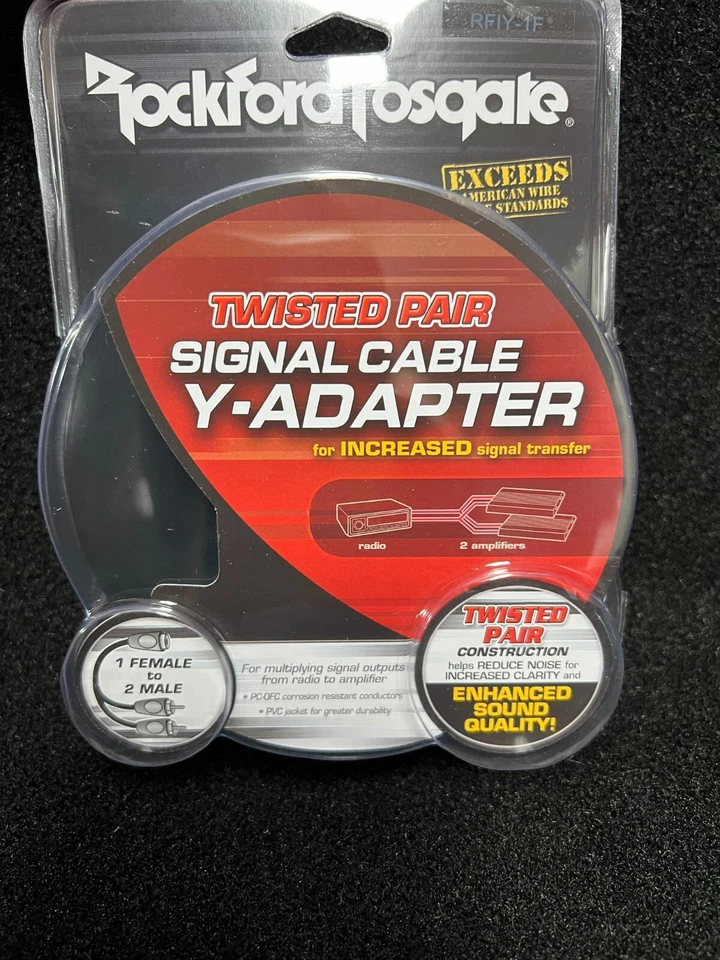 Rockford Fosgate RFIY-1F 1 Female to 2 Male Y-Adapter RCA Interconnect Cable - Image 1 of 4