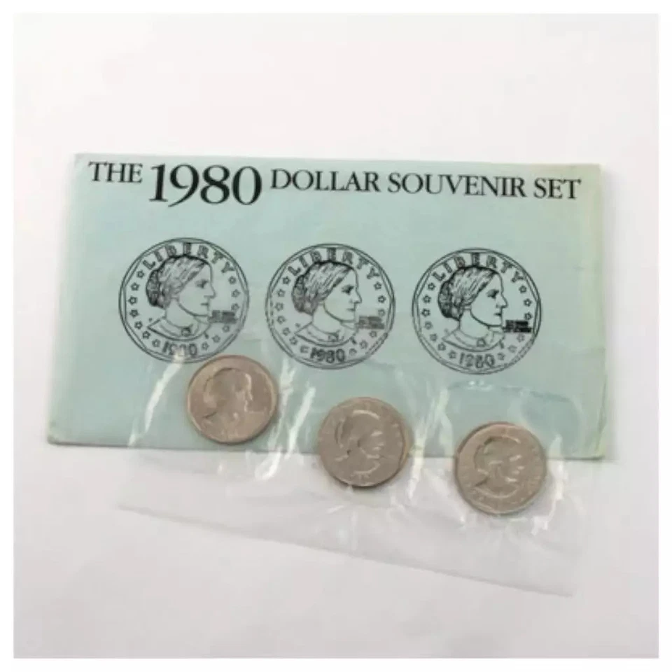 1980 U.S. Uncirculated Set: Susan B. Anthony Dollar Souvenir Set Blue Envelope - Image 1 of 1