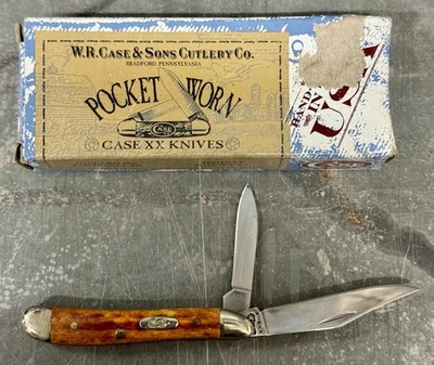 Cuchillo de Bolsillo Case XX USA Cosecha Naranja Bolsillo Usado 6220 Cacahuete Con Caja Foto 1 de 4