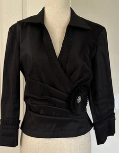 KM COLLECTIONS by MILLA BELL schwarze Damenbluse mit Kragen, Größe 6 - Bild 1 von 18