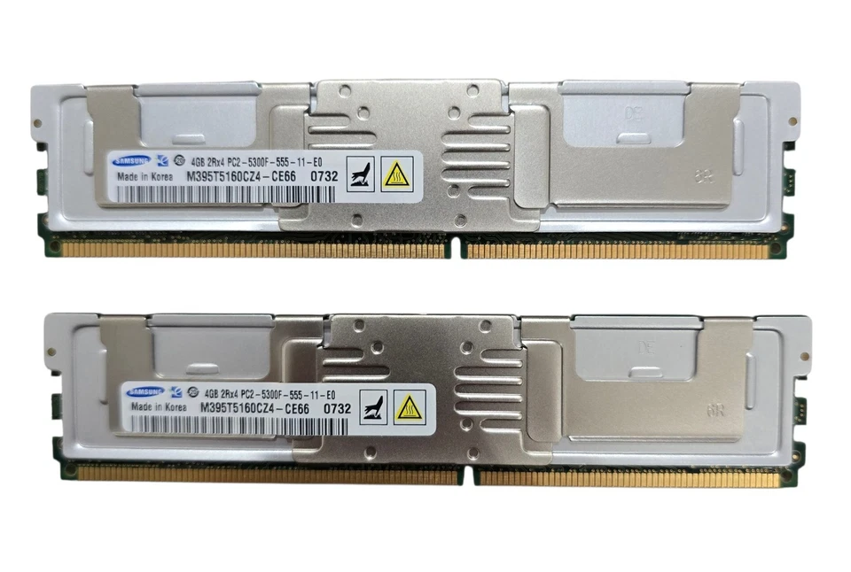 Samsung M395T5160CZ4-CE66 8GB 2 x4GB PC2-5300F FB-DIMM Server 240-Pin DIMM) Memo - Image 1 of 1