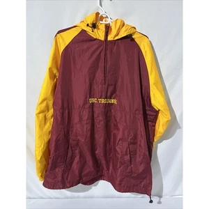 Chaqueta cortavientos USC Trojans para hombre L cuarto cremallera rojo roble marca vintage - Imagen 1 de 6