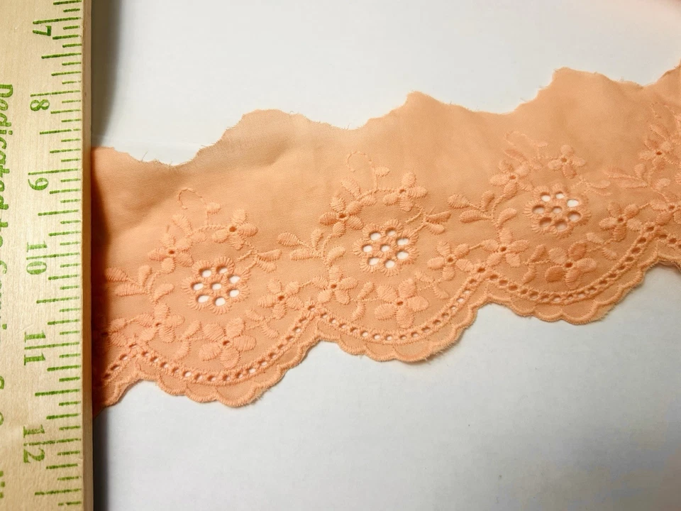 14 yardas ojales naranjas algodón encaje/borde/artesanía/decoración/vestidos Foto 1 de 4