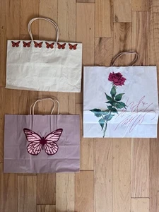 Lot of 3 Vintage Paper Bags – Butterfly Designs + Lord & Taylor Rose Bag - Picture 1 of 16