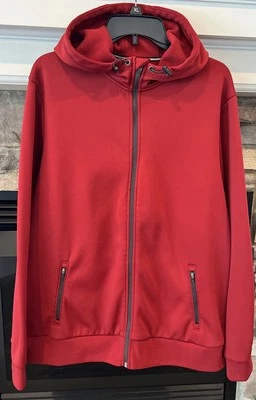 Sudadera con Capucha XL Borgoña XL Para Hombre Cremallera Completa Cincha Capucha Cremallera Bolsillos Tek Gear Foto 1 de 4