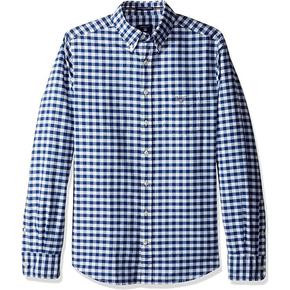 Camisa con botones GANT azul persa guinga para hombre 300060 talla pequeña Foto 1 de 1