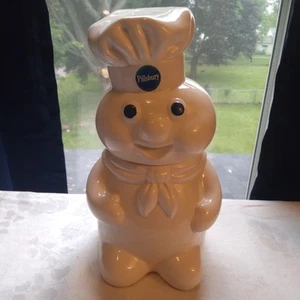VTG 1988 The Pillsbury Company-Pillsbury Doughboy Cookie Jar 12"T White Blue - Picture 1 of 19