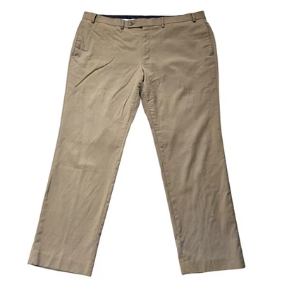 Pantalones Lauren Ralph Lauren Para Hombres 40x30 Etiqueta Negra Mezcla Lana Frente Plano Vestido Tostado Foto 1 de 4