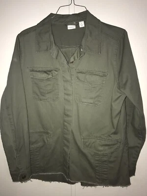 Chaqueta vaquera Westbound para mujer verde militar abrigo oliva talla L dobladillo grande deshilachado Foto 1 de 4