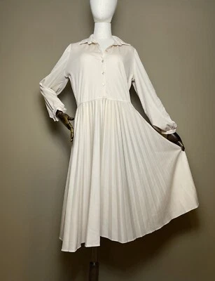 Vestido Camisa Vintage Años 70 JCPenney Fashions Beige VOLUP Talla L Foto 1 de 4