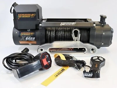 Schnelle elektrische Seilwinde Kangaroo Winch K8000XP Kunststoffseil 12V 4x4 - Bild 1 von 4